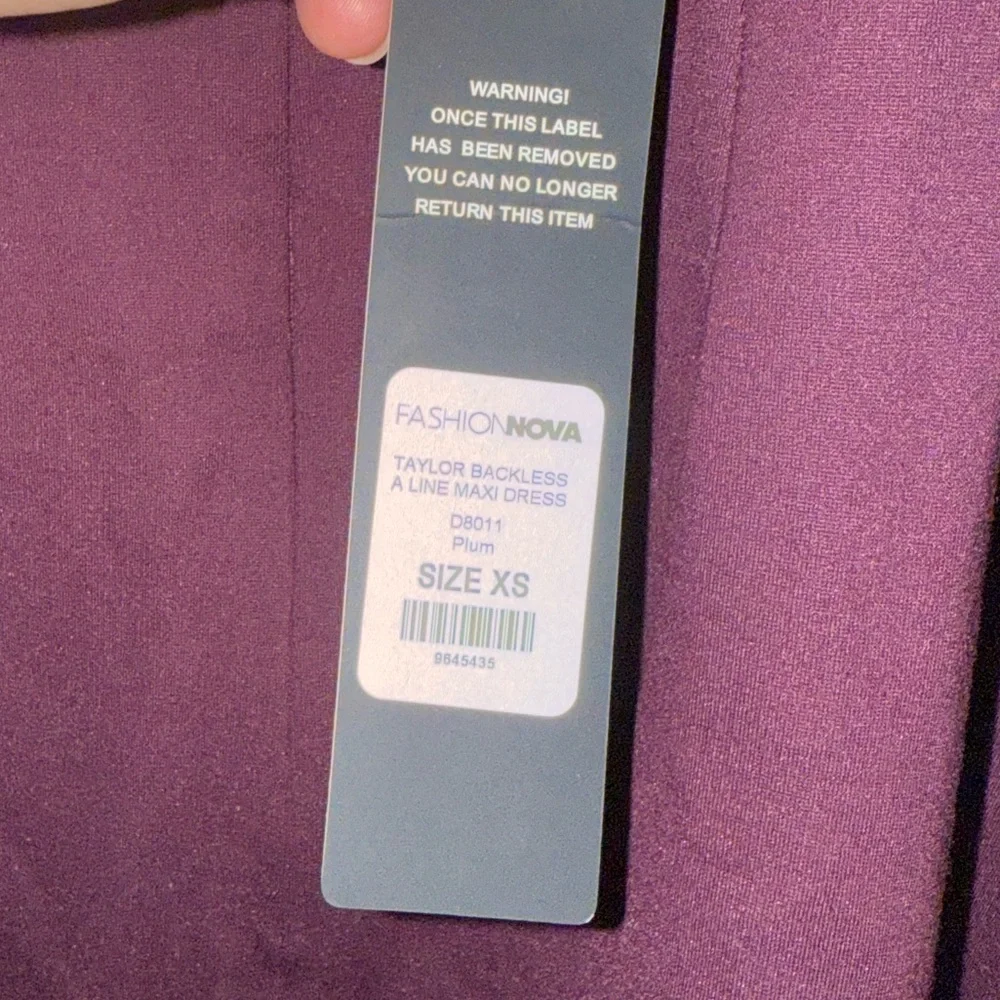 Fashion Nova Taylor Backless A Line Maxi Dress Deep Purple Maxi Dress- Size XS - Picture 7 of 10